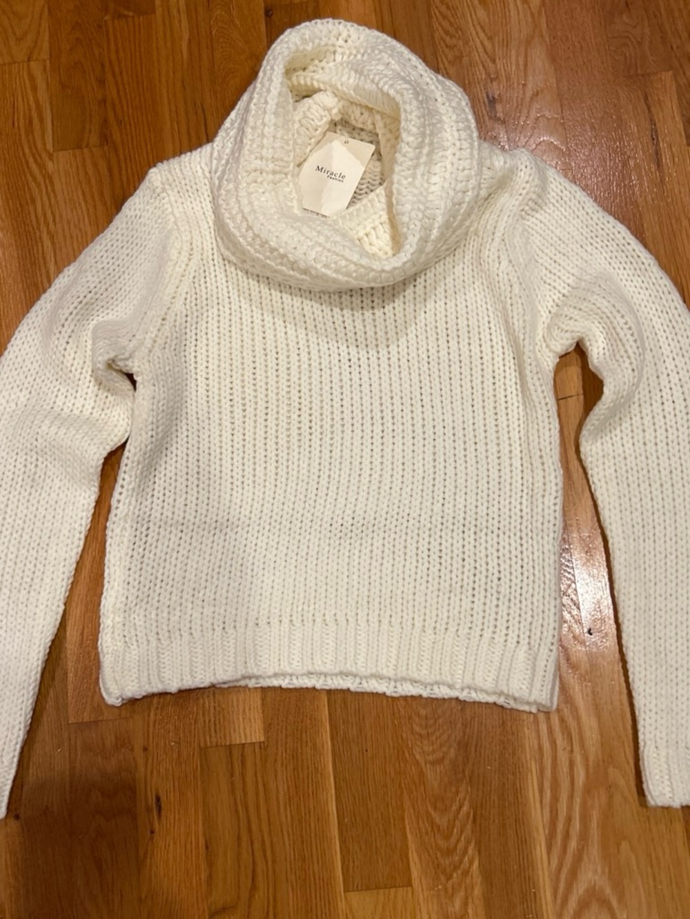 Miracle Cream Chunky Cowl Neck Sweater